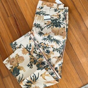 NWT Anthropologie chino. Flower and bird print.
